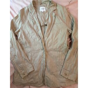 Weekend Los Angeles Women's Beige Linen Rayon‎ Blend Blazer, Medium